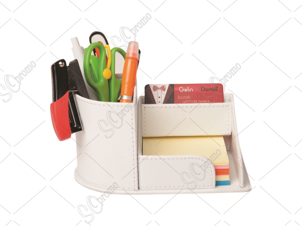 White Leather Penholder